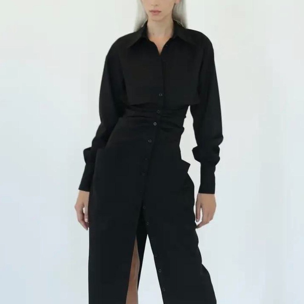 Zara Black Long Sleeve Dress